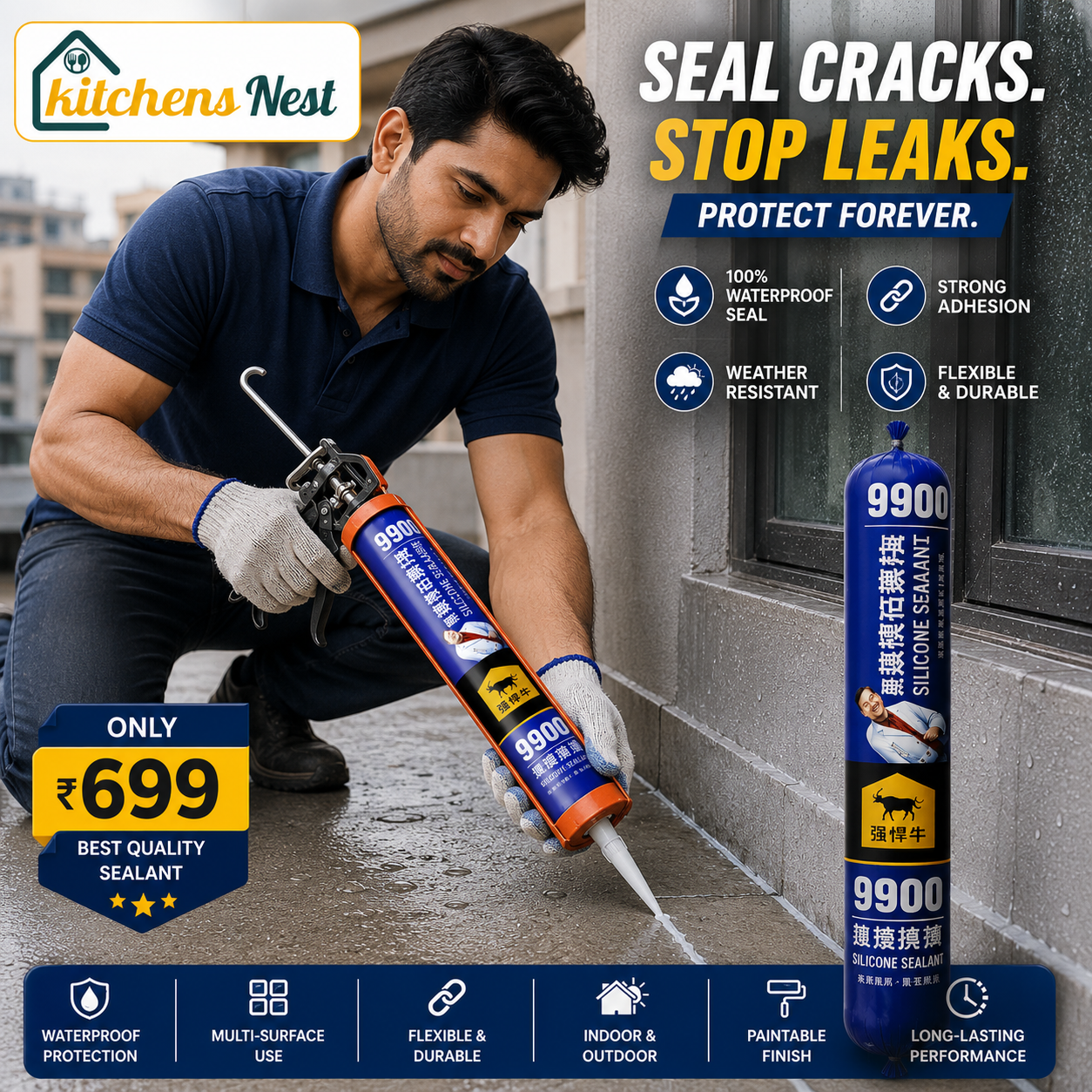 Super Strong Waterproof Silicone Sealant | Heavy-Duty Leak Repair