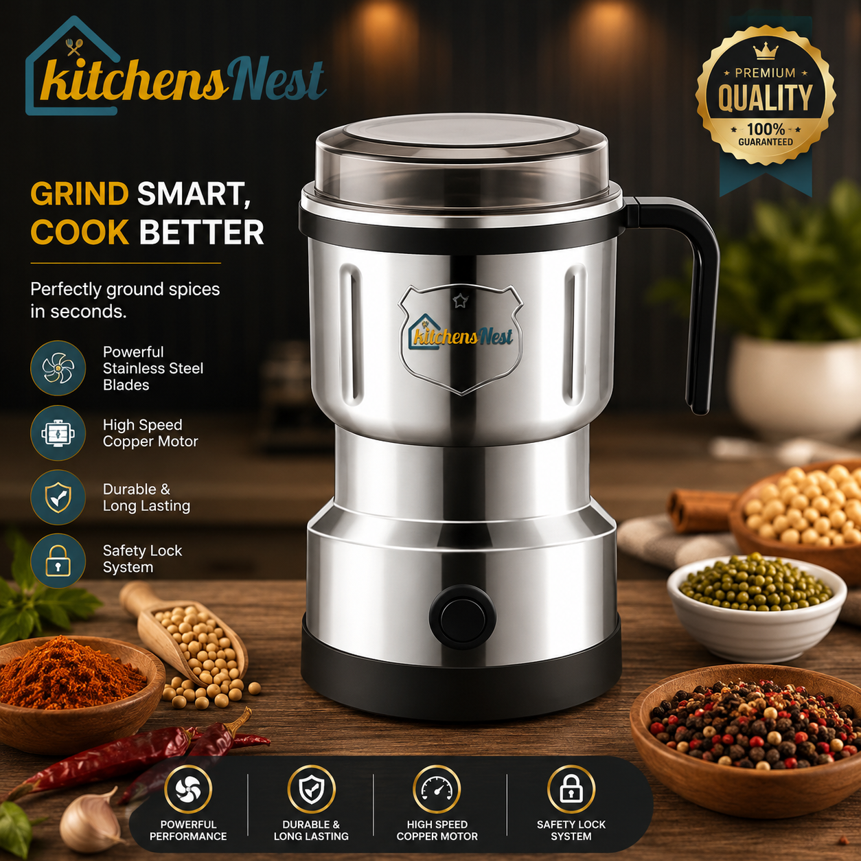 🎁 50% OFF! Multifunctional Electric Grinder – Coffee, Spices & More in Seconds! ⏳