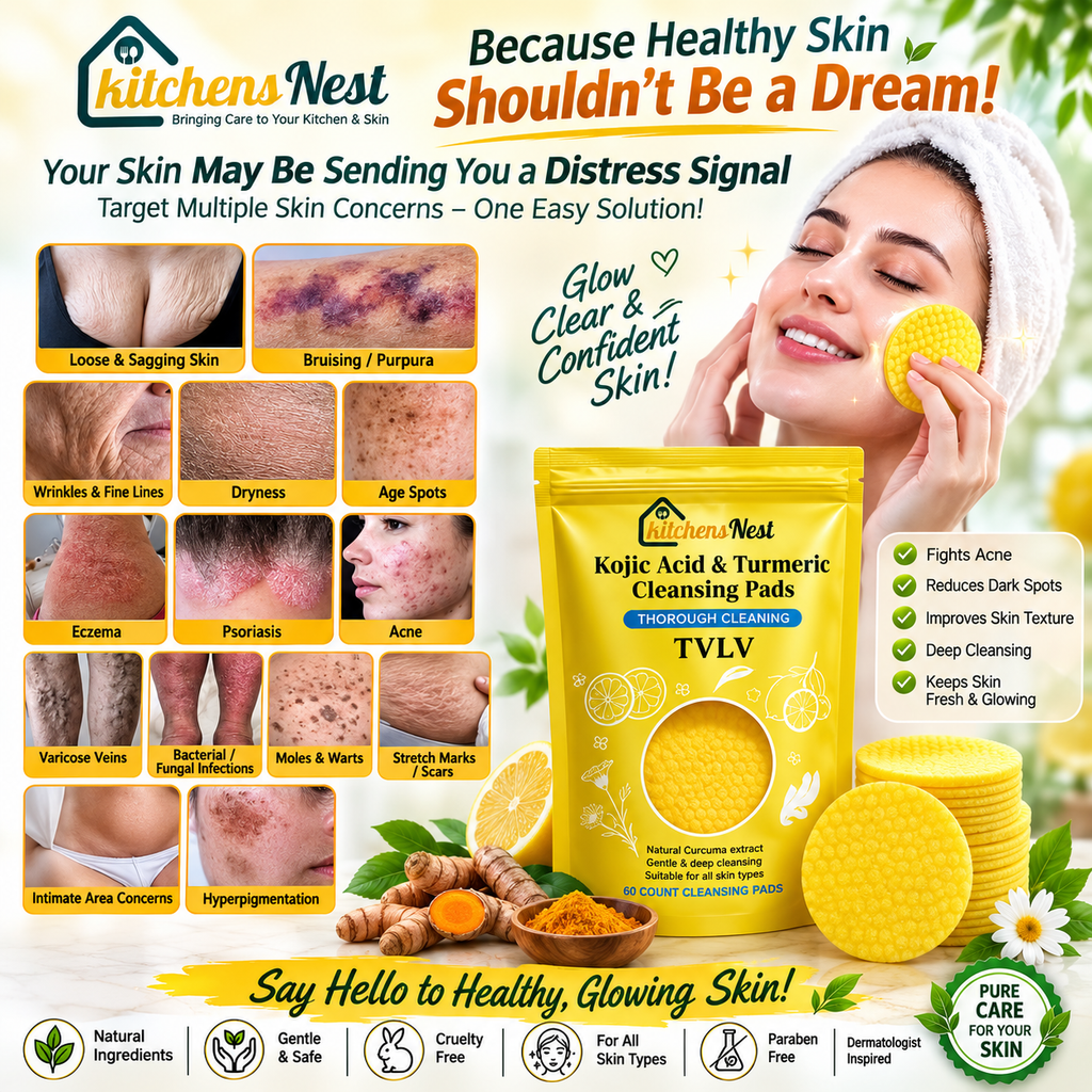 🔥Last Day 49% OFF- Turmeric & Kojic Acid Cleansing Pads - 60 Pieces