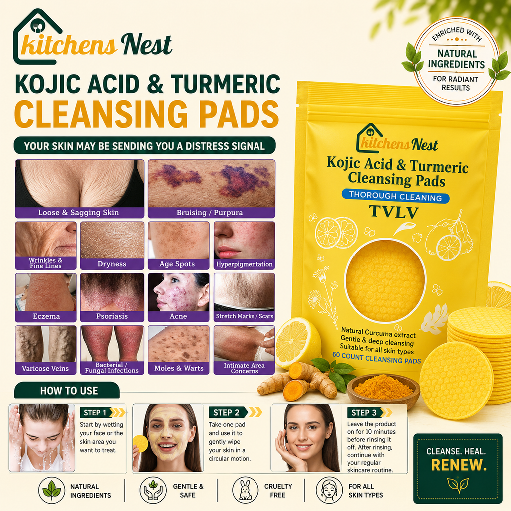 🔥Last Day 49% OFF- Turmeric & Kojic Acid Cleansing Pads - 60 Pieces