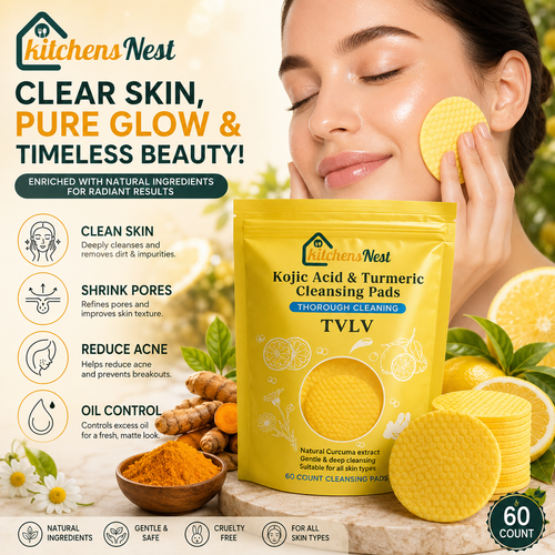 🔥Last Day 49% OFF- Turmeric & Kojic Acid Cleansing Pads - 60 Pieces
